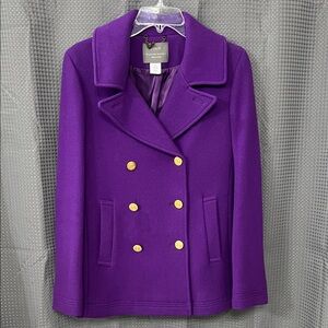 J Crew Women's Vibrant Purple Peacoat